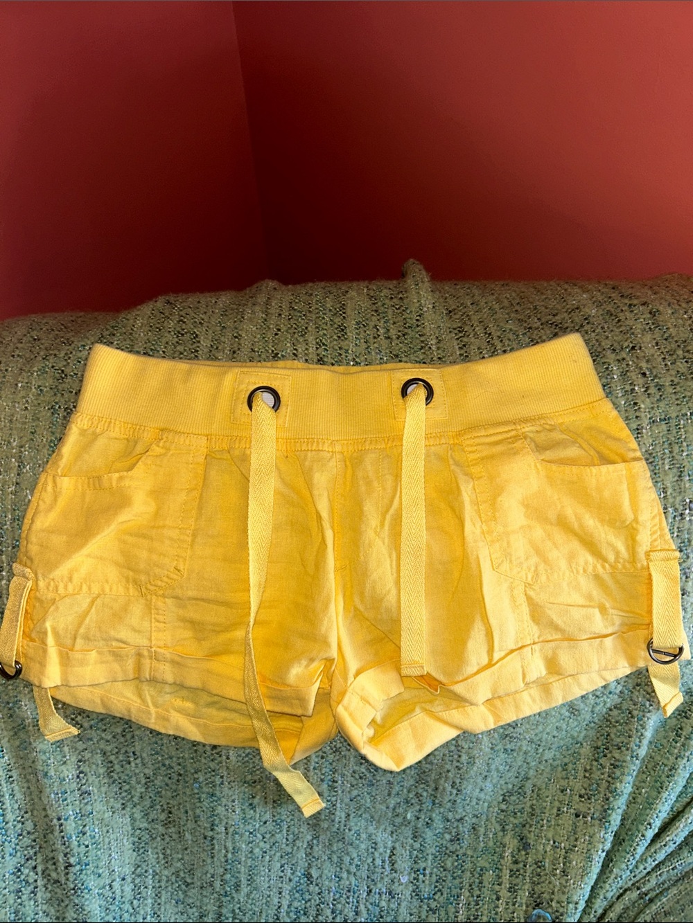 Rainbow Women's Bright Yellow Drawstring Athletic Shorts